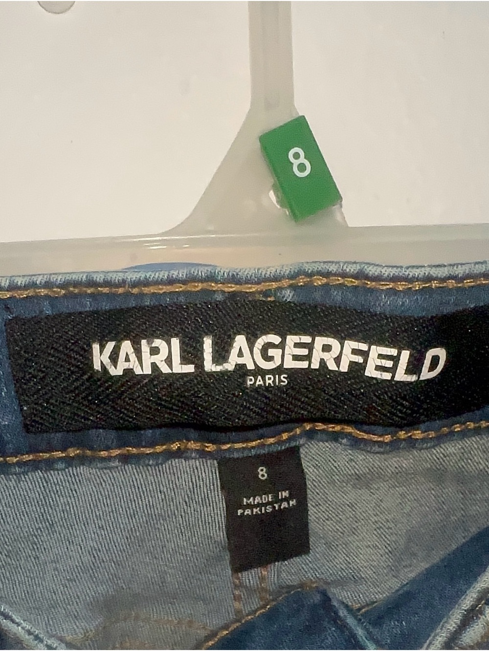 Karl Lagerfeld Dark Blue Skinny Jeans with White Branded Side Tape - Picture 5 of 10